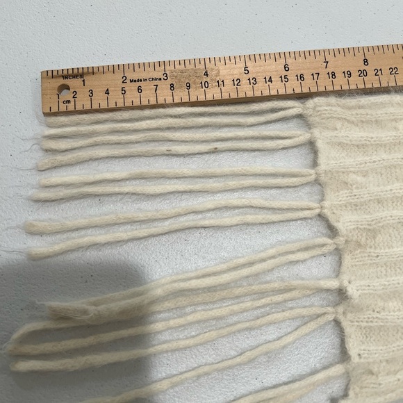 Accessories VTG long scarf 75% Rabbit Hair blend wool beige - Picture 7 of 10